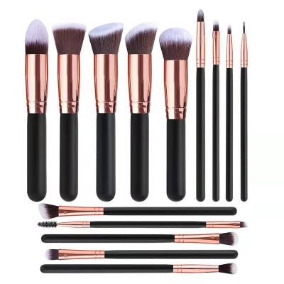 China Angular Blush Wholesale 14pcs Makeup Brushes Portable Base Eyeshadow Contour Cosmetics Makeup Brush Set for sale