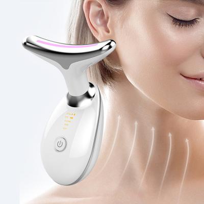 China Wrinkle Remover 3 Led Face Light Neck Therapy Massager EMS Micro-Current Wrinkle Remover Beauty Device for sale