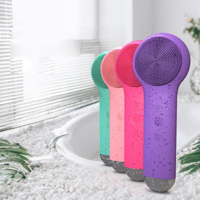 China Acne Treatment Silicone Sonic Whitening Cleanser Electric Waterproof Face Massage Brush for sale