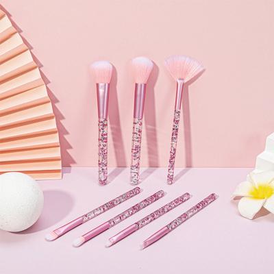 China Angular Blush Crystal Makeup Tools Transparent Pink Blue Bling Glitter Sprinkle Cosmetics Brush Makeup Brush Set for sale