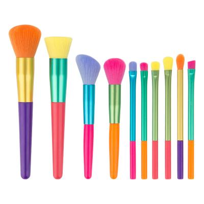 China Angular Blush Brush Hot Selling Colorful Beauty Tools Synthetic Hair Professional Makeup 15pcs Set Brush for sale