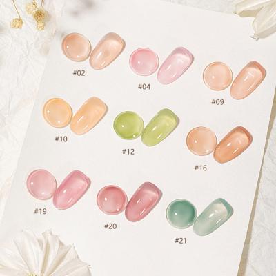 China Nail Art Beauty Wholesale Transparent Pink Gel Press On Nail Polish Professional Nail Salon for sale