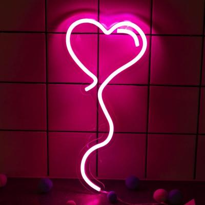 China Shops Hot Pink Heart LED Neon Sign For Wall Decor Acrylic Neon Sign Light For Decoration Bedroom Studio Party Wedding Home Living Room for sale