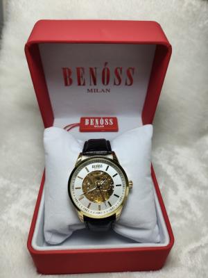 China Water Resistant Benoss MilanMan Automatic Watch With Leather Strap for sale