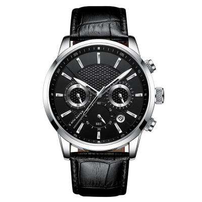 China Auto Date Diernuo Customized Chronograph Leather Mens Watch for sale