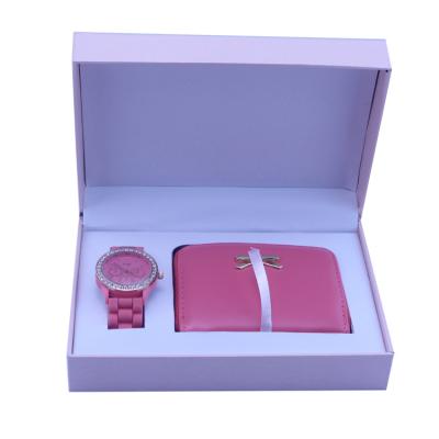 China Diernuo Silicone Beautiful Watch Non-Specific Custom Watch Set Women With Wallet for sale