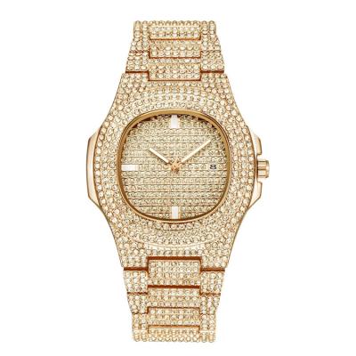 China Auto Date Diernuo Charm Design All Diamonds Watch With Chinese Stones for sale