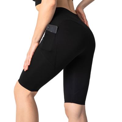 China New QUICK DRY Women High Waist Fitness Yoga Pants Gym Workout Sports Biker Cycling Shorts With Pockets for sale