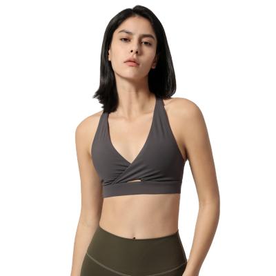 China 2022 Reversible Women Sports Bra Crop Top Yoga Fitness Bras Padded Push Up Crop Top Sports Sports Bras for sale