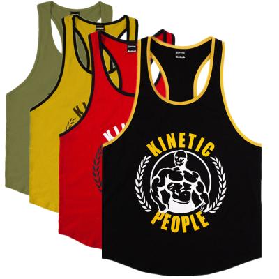 China QUICK DRY Sleeveless Singlet Stringer Male Summer Casual Vest Gym Tank Top Men Bodybuilding Fitness Workout Cotton Print Vest Plus Size for sale