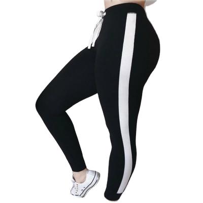 China Seamless Women Striped Running Pants Gym Stretch Pants High Waist Sports Pants Slim Skinny Fitness Gaiters for sale