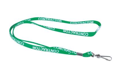 China polyester tubular printed swivel hook, safety breakaway Green ID Card Holder Lanyard 30010 for sale