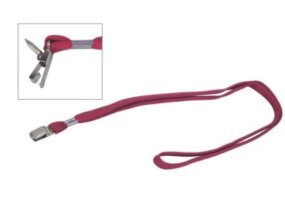 China Red tubular Polyester promotional flip top clip ID Card Holder Lanyard 30021 for sale