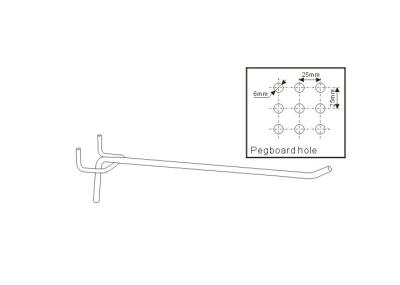 China Chrom, Zink, Einzelhandels-Anzeige pegboard Stahldraht Bälle der Vernickelung 7 Metallhakt 31141,31142,31143,31144,31145 zu verkaufen