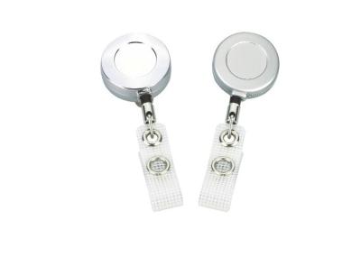 China Metal stick logo Retractable ID Badge Reels holder with reinforced PVC strap 30234 for sale