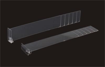 China Verstellbares Regal-Schieber-Teiler-System transparentes 60mm × 400mm zu verkaufen