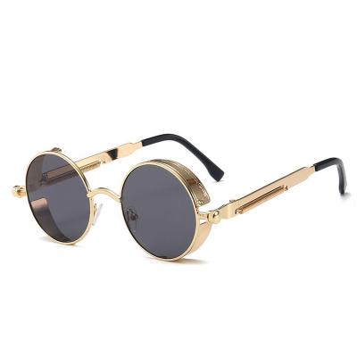 China Wholesale Famous Classic Eyewear Metal Gold Steampunk UV400 Fashion Sun Glasses Designer Vintage Sunglasses for sale