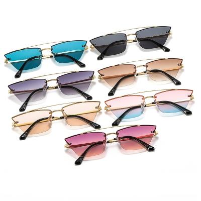 China 2021 Fashion Stylish Eyewear Gradient UV400 Lenses Eyewear Sunglasses New Arrival Beams Double Eyewear Sunglasses For Women Men for sale