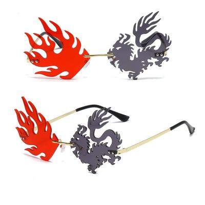 China Fashionable Stylish Flame Loong Sunglasses Shades Sun Glasses New Arrival Party Sunglasses Cheap Price Fire Flame for sale