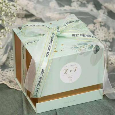 China New Design Handmade Elegant Light Green Paper Packaging Box Small Cosmetic Paper Box Packaging For Sale for sale