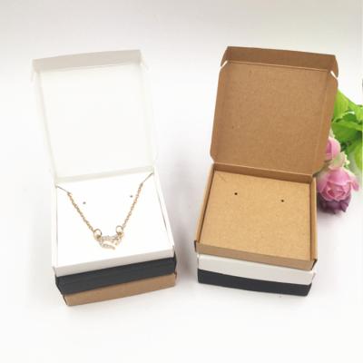 China Cheap Small Recyclable Kraft Paper Jewelry Gift Packaging Card Necklace Jewelry Paper Box For Sale for sale