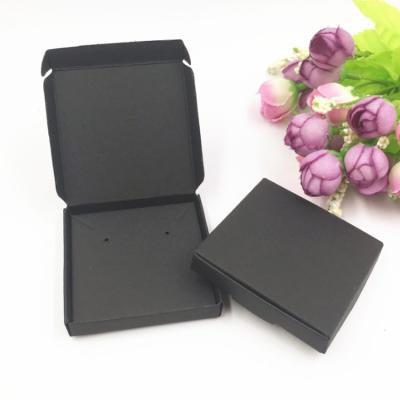 China Recyclable Cheap Thin Card Paper Box Packaging Black Kraft Paper Jewelry Box For Necklace for sale