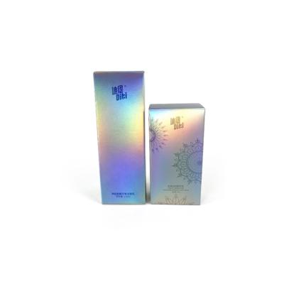 China New Design Recyclable White Delicate Glossy Glossy Appearance Ribbon Good Price Holographic Gift Box for sale