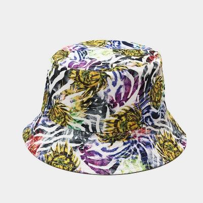 China Use Personality 100% Cotton Women Summer Sun Protection Men Bucket Hat High Quality Printing for sale