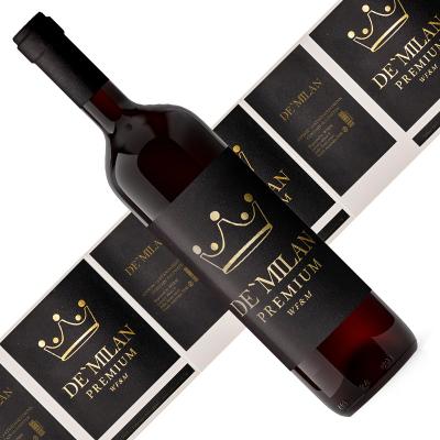 China Waterproof Custom Printing Wine Label Gold Foil Stamping Texture Label For Bottle for sale