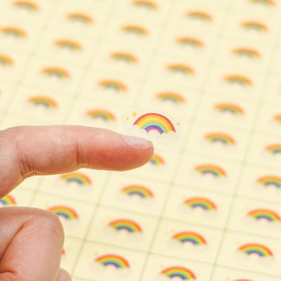 China Waterproof Custom Plastic Glossy Logo Rainbow Sticker Print Water Proof Cosmetic Labels For Bottle Printed Vinyl Sticker for sale