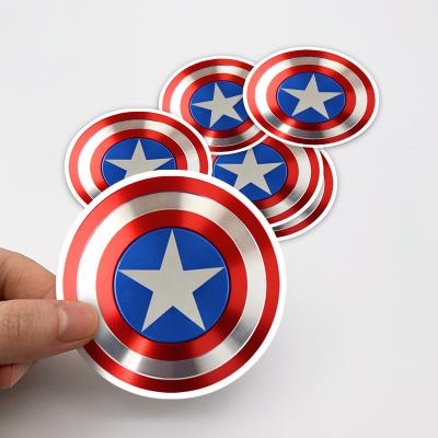 China Laser Burst Self Adhesive Holographic Cartoon American Flag Die Cut Sticker Waterproof Customized Motorcycle Sticker Labels for sale