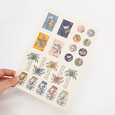 China Waterproof Custom Design Vinyl Diary Diary DIY Planner Adhesive Decorative Cute Anime Kiss Cut Labels Sticker Sheets Animal Printing for sale