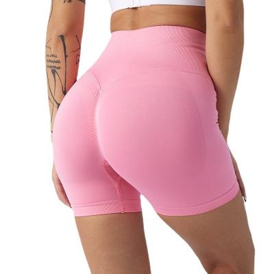 China Breathable Wholesale Custom Breathable Quick Dry High Waist Hip Lift Yoga Shorts Seamless High Elastic Women Sports Short Leggings for sale