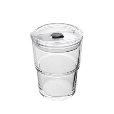 China Viable Bubble Tea Double Wall Reusable Milk Maker Glass Tumbler Cups With Straw for sale