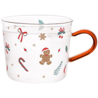 China Wholesale Stocked Christmas Tree Shape Glass Coffee Mug Glass Mug for sale