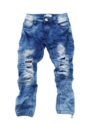 China Retail Breathable Children Spring Autumn Jeans Boys Simple Fashion fold and hole breaking jeans the price is negotiable for sale