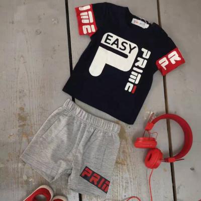 China Boys Casual Clothing Sets Dropshipping France FBG21010 Kids Clothing Toddler Cotton T-shirt and Shorts Clothing Sets for sale