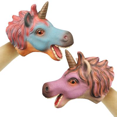 China plastic juguete animales, other toy animal toys, horse unicorn hand puppet toys for sale