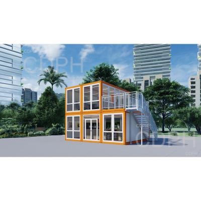 China Modern prefab steel structure house with large space, which can be used for offices for sale