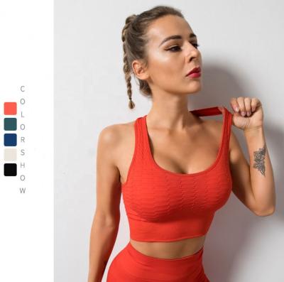 China Hot Sale Solid Color Breathable Women Running Seamless Vest Fitness Tank Top Sports Underwear Yoga Bra for sale