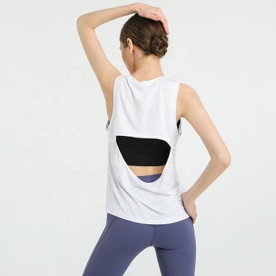 China Summer Leisure Yoga Tank Top Women's Loose Breathable Quick Drying Sports Fitness Running Sleeveless Spring Tops for sale