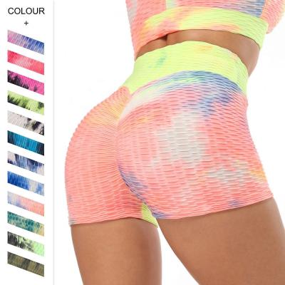 China New Women Fitness Jacquard High Waisted Breathable Gaiters Sports Gym Tie Dye Wears Yoga Underpants for sale