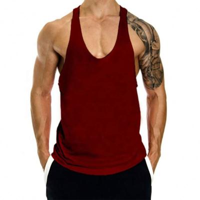 China New Solid Color Muscle Fitness Gym Casual Sports T-shirts QUICK DRY Sleeveless Suspender Wear Men's Vests for sale