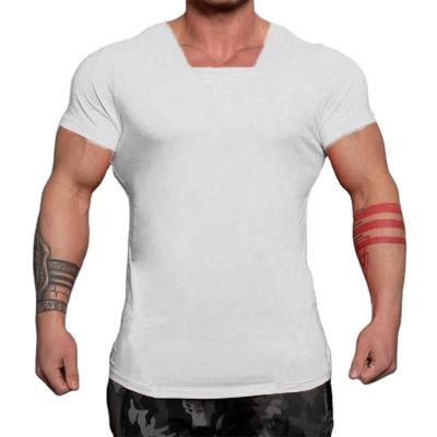 China Solid Color Breathable Slim Fit Fashion Fitness Clothing Cotton Short Sleeve T-shirts Men Custom Sweatshirt for sale