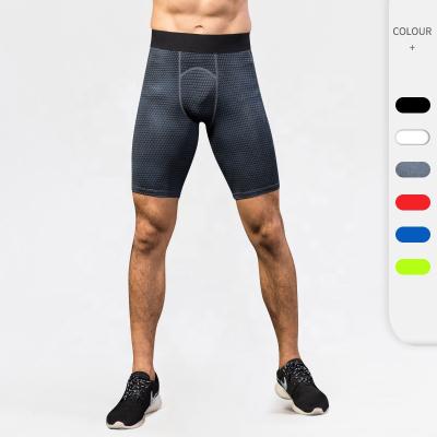 China QUICK DRY 3D Three-Dimensional Printing Fitness Running Pants Men's Sports Training Elastic Tight Shorts for sale