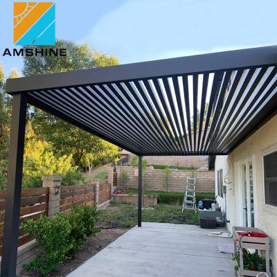 China Easily Assembled Automatic Rotating Shutters Garden Arches Motorized Aluminum Metal Canopy Pergola Outdoor for sale