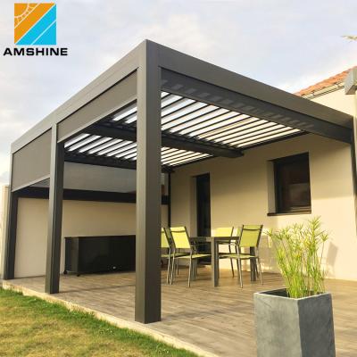 China Easily Assembled Size 3x3 4x3 Standard Louvered Aluminum Pergola With Remote Control for sale