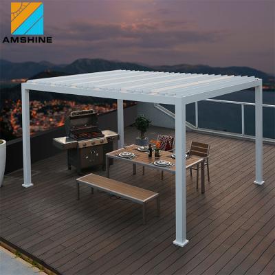 China Easily Assembled Outdoor SPA Furniture Garden Gazebo Motorized Aluminum Pergola With Adjustable Canopies for sale