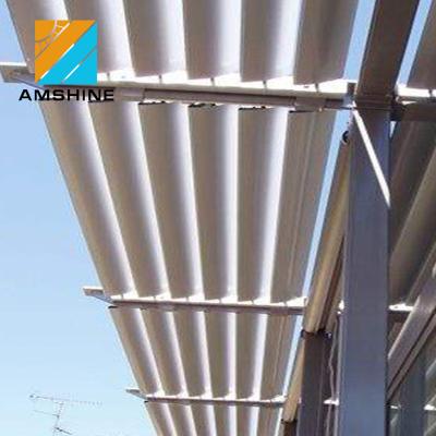 China Modern Motorized Aluminum Exterior Wall Control Aerofoil Sunshade Awning for sale