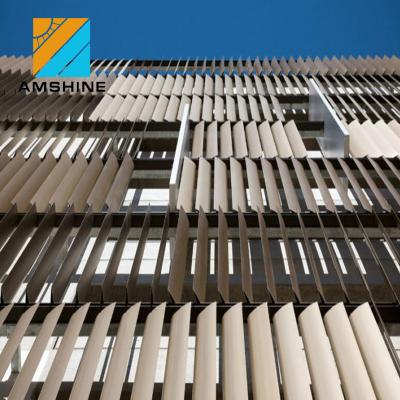 China Modern Custom Build Facade Extruded Aluminum Aerofoil Fins Profile Louvers Blade for sale